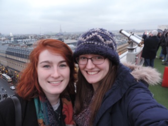 Hannah and I on top of Galleries Lafayette